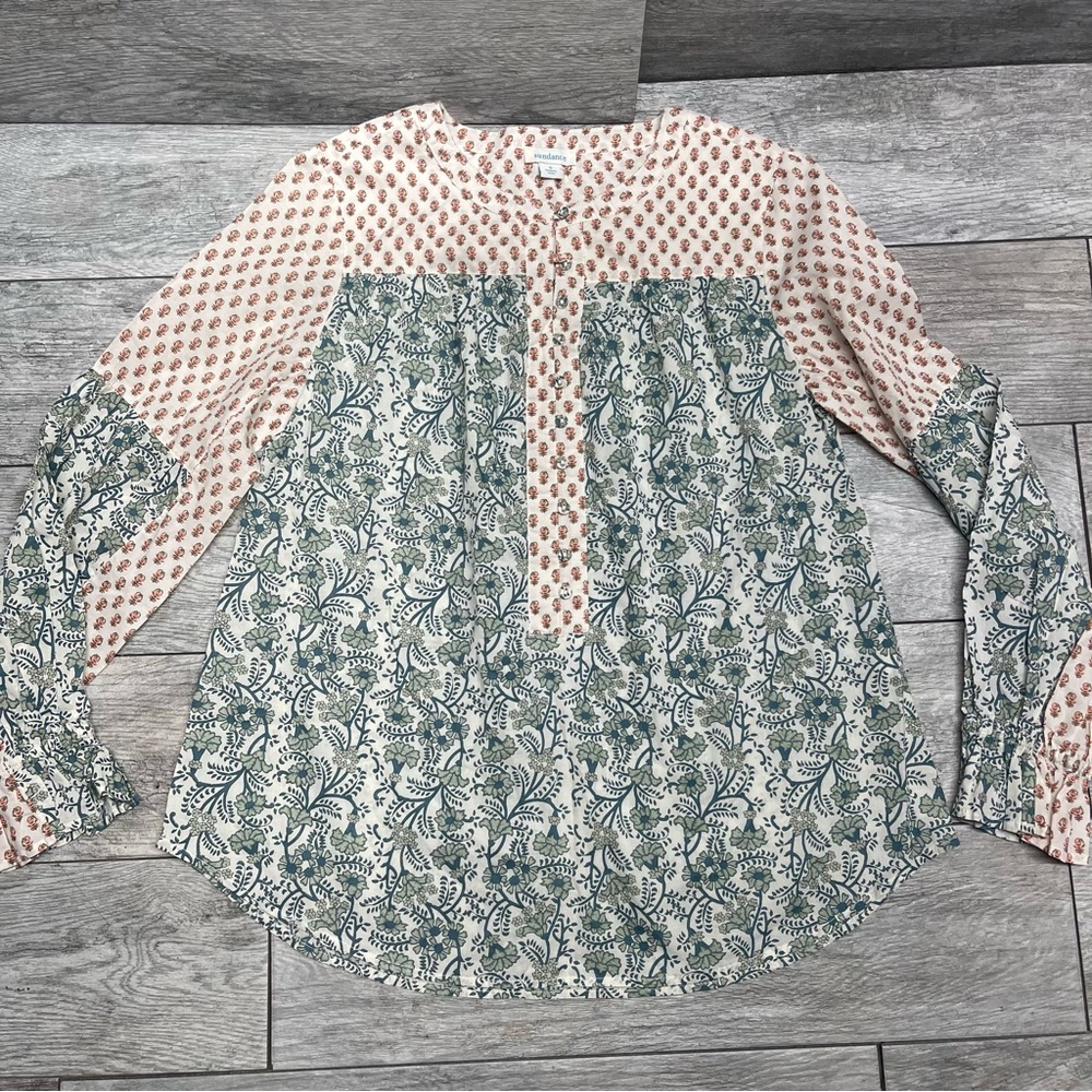 Sundance Blouse With Button Front And Ruffle Bubb… - image 2